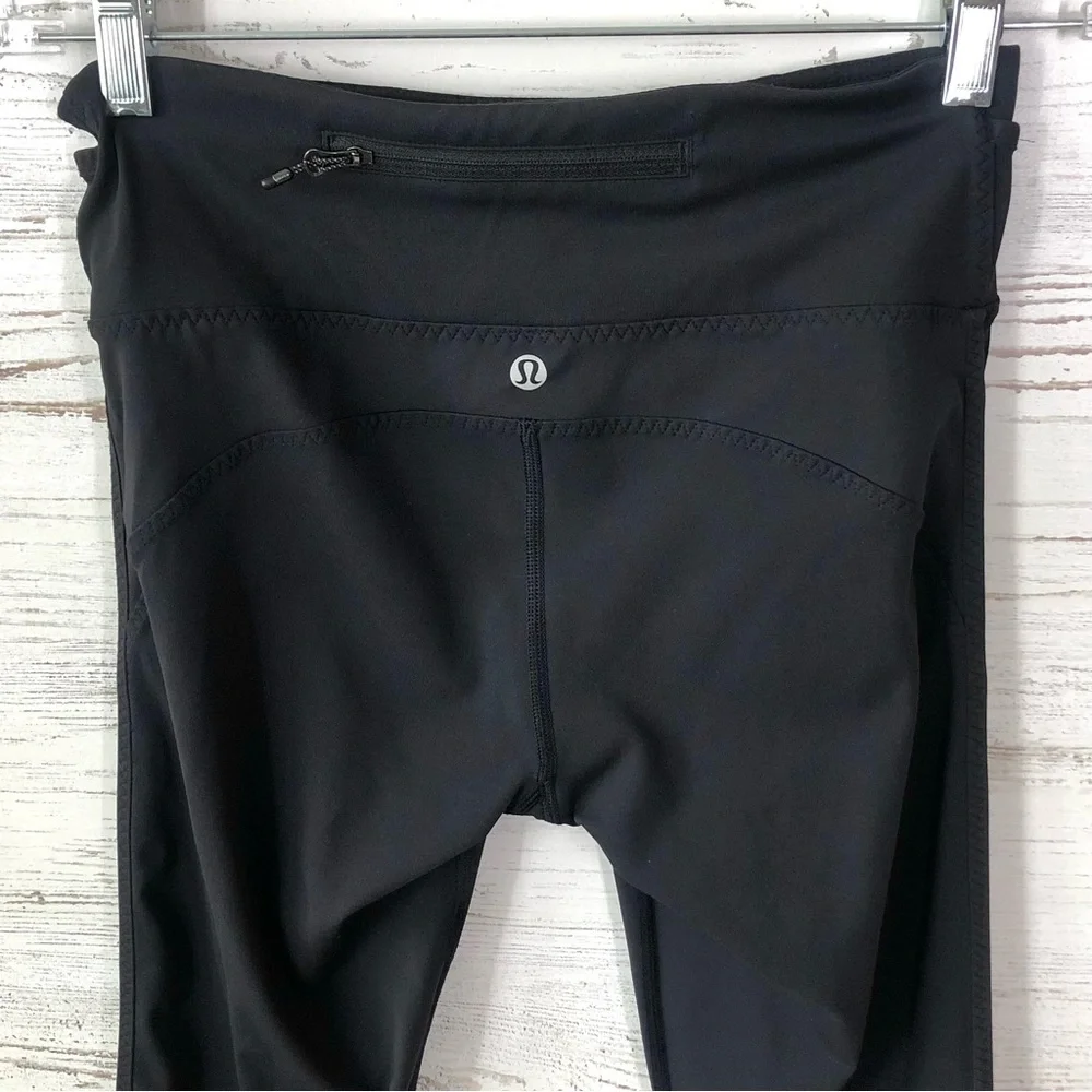 LULULEMON Ruched Running Outdoor Leggings Black 6